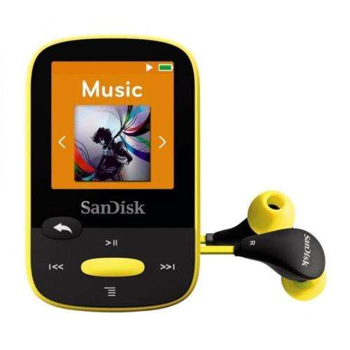 SanDisk Clip Sport 4GB Yellow MP3 Player With LCD Screen and MicroSDHC Card Slot Best Deals Online Shopping